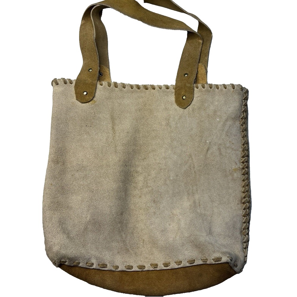 Vintage‎ Mexican Ethnic Tribal Leather Tote Bag Brown Indigenous - Picture 2 of 16